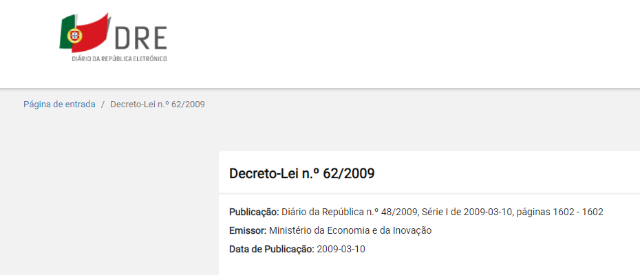 Decreto-Lei nº 62-2009